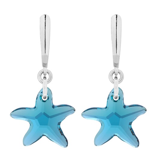 kolczyki swarovski Srebrne kolczyki z rozgwiazdami SWAROVSKI CRYSTAL