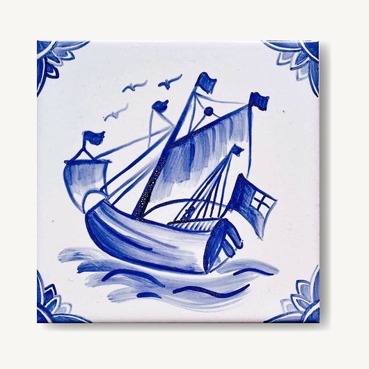 podkładki do kuchni Statek holenderski na kafelku