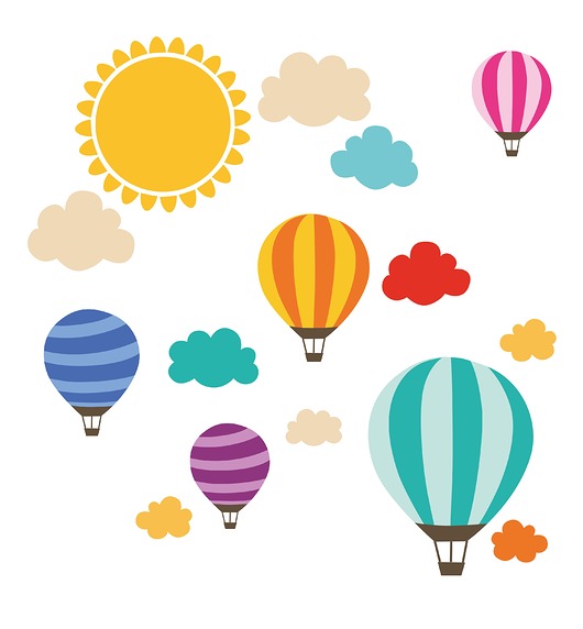 Naklejka ścienna dla dzieci balon balony chmury  madras24