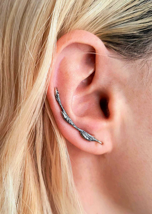 nausznice Komplet Kolczyki- nausznice Gałązki Black