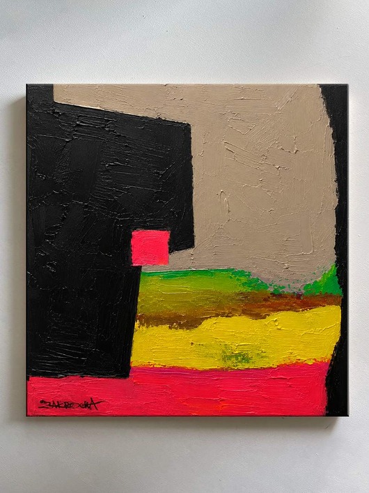 obrazy Duży obraz ręcznie malowany akryl 120x120cm Zakrocka