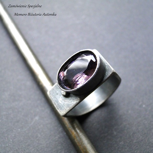 pierścionki srebrne Zamówienie-Pierścień  Ametryn 003