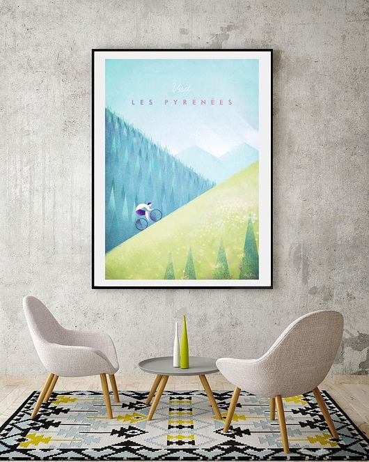 plakaty Pireneje - vintage plakat 50x70 cm
