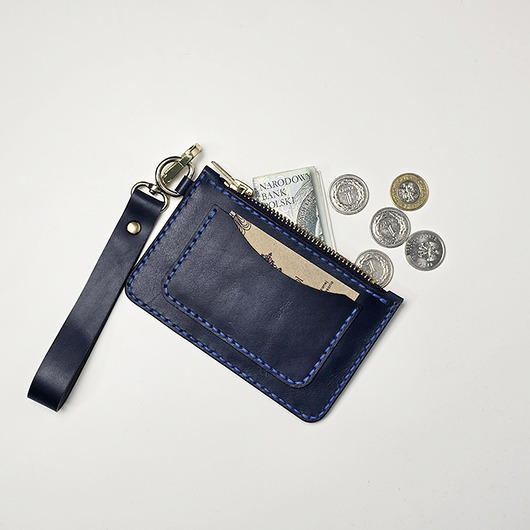 portfele damskie Mały skórzany portfel damski handmade