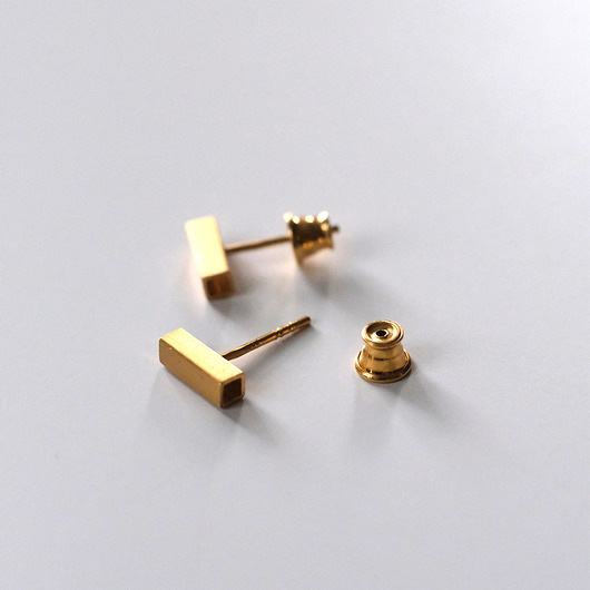 Kolczyki prostopadłościany złocone Marta jewelry
