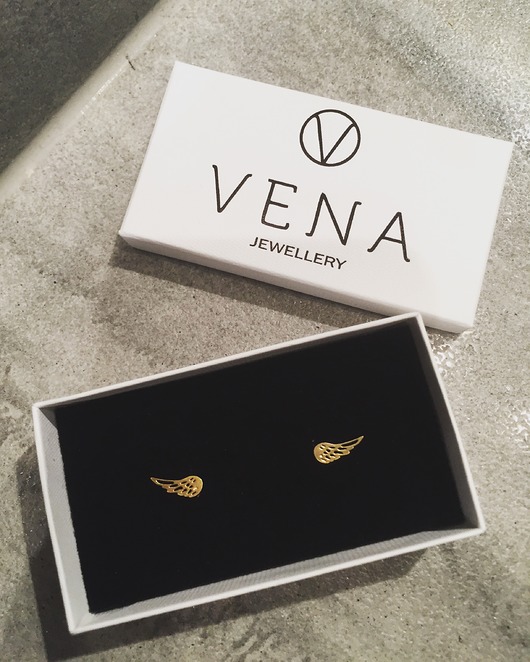 Pozłacane kolczyki skrzydełka VENA Jewellery
