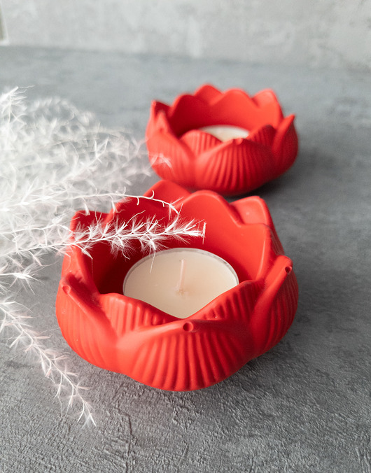 świeczniki i świece Świecznik na tealight lotos pink 2 szt.