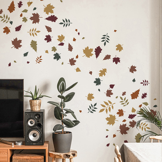 tapety i naklejki ścienne Szablon malarski scrapbooking // JESIENNE LIŚCIE