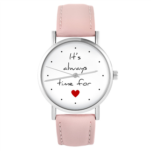 zegarki damskie Zegarek - It is always time, red - pudrowy róż