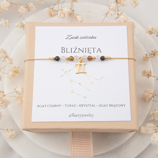 bransoletki z kamieni naturalnych Bransoletka Znak zodiaku - Bliźnięta - Zodiak
