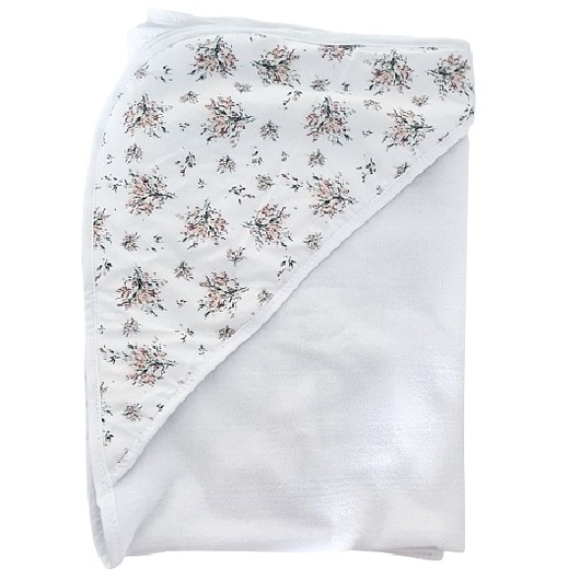 przewijaki i ręczniki dla dzieci Okrycie kąpielowe Vintage Flowers białe frotte PZ