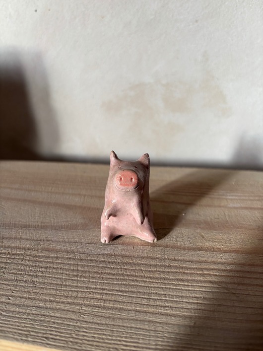 figurki i rzeźby Ceramiczna Figurka Świnki Miniaturowe Figurki Świnka Desk Buddy