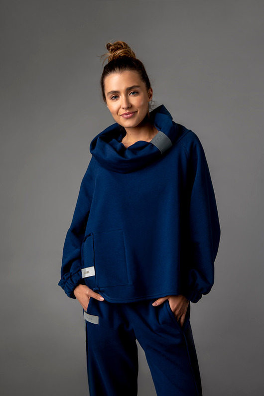 bluza bez kaptura damska Bluza damska z kominem Tulip