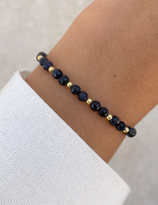 bransoletki z kamieni naturalnych Bransoletka na gumce z Noc Kairu z hematytem