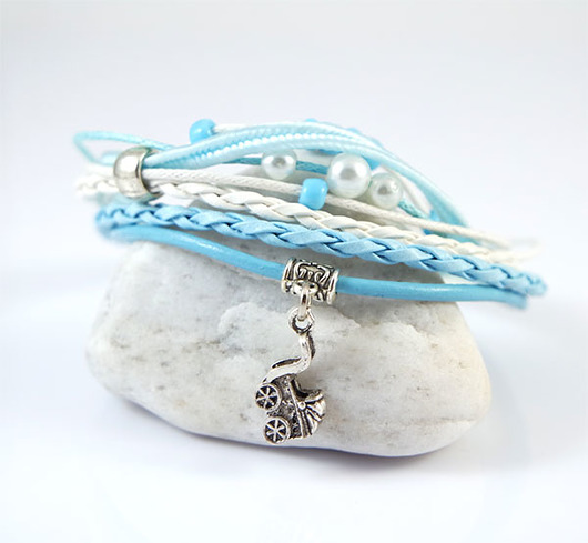 bransoletki na sznurku Bransoletka - It is a boy - rzemienie, wózek