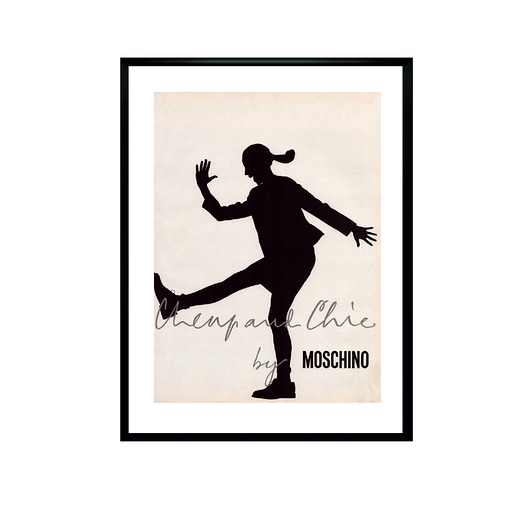 grafiki i ilustracje Oprawiona reklama MOSCHINO Cheap and Chic, 1991 r