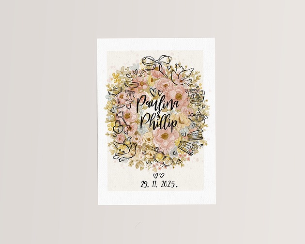 kartki okolicznościowe - wydruki Kartka ślubna- personalizowana