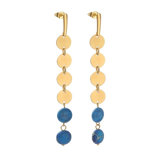 kolczyki pozłacane Długie kolczyki pozłacane z jaspisami cesarskimi