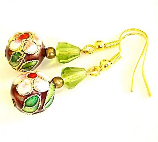 KOLCZYKI CLOISONNE IMPRESJA