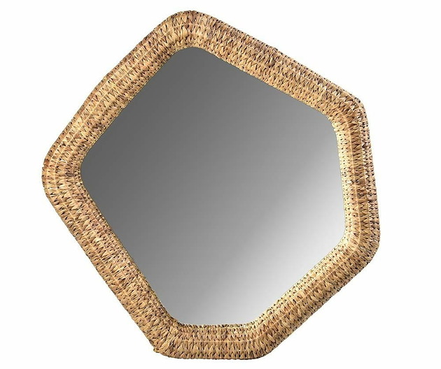 lustra stojące i wiszące Boho Lustro XL 86x7x83cm asymetryczne trawa morska