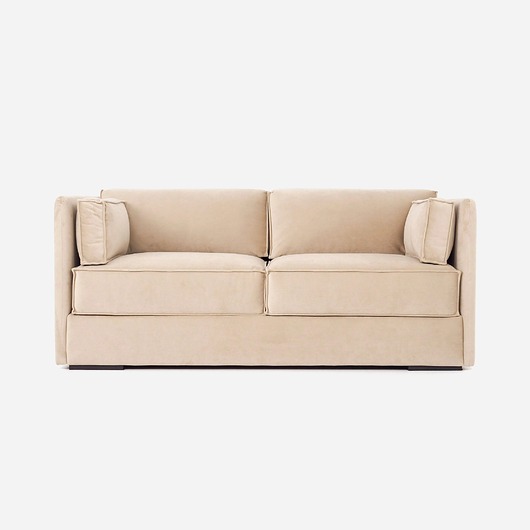 sofy i szezlongi Sofa HAGA beżowy welur, skandynawski design