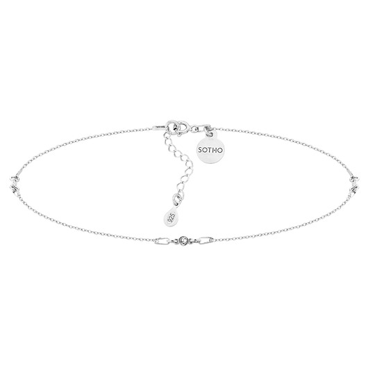 chokery Srebrny choker z bezbarwnymi kryształami SWAROVSKI CRYSTAL