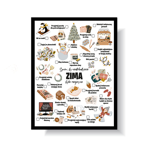 plakaty Plakat MAGICZNA ZIMA, kalendarz adwentowy, winter bucket list
