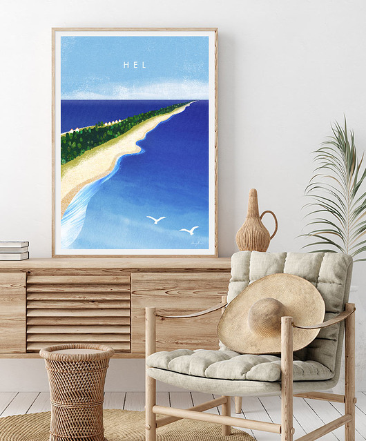 plakaty Plakat Półwysep Helski z lotu ptaka