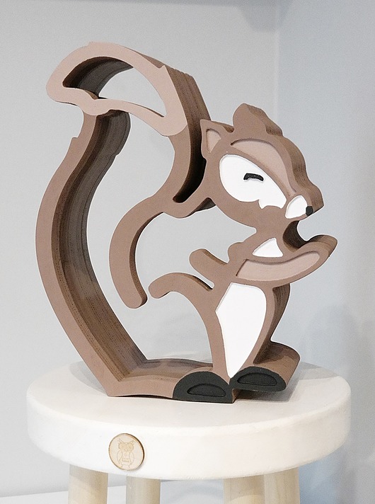 klocki i zabawki drewniane HH Wiewiórka SKARBONKA drewniana MALOWANA