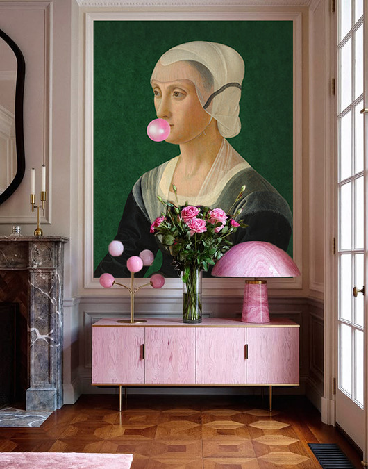 tapety i naklejki ścienne Lucrezia with bubble gum - tapeta