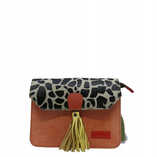 torby na ramię Torebka zamszowa, elegancka, skórzana, zamsz, ozdobny chwost eko OLIVKA