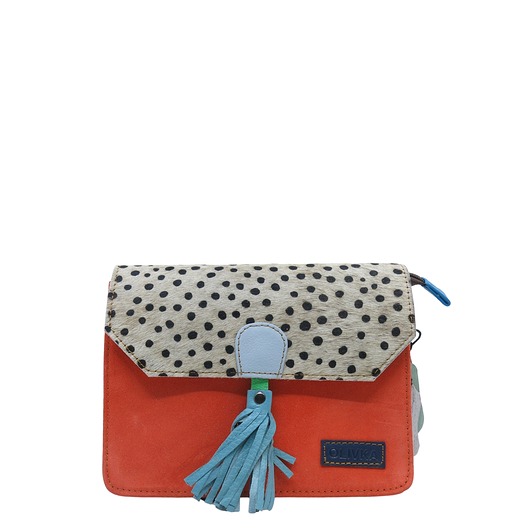 torby na ramię Torebka zamszowa, elegancka, skórzana, zamsz, ozdobny chwost eko OLIVKA