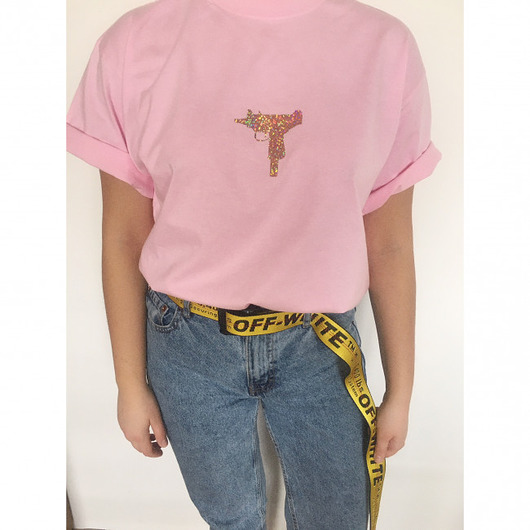 T-shirt Glitter Uzi Back to Black