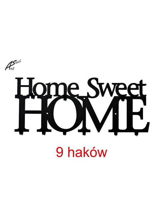 Wieszak Ubrania Klucze Home Sweet Cudna Ozdoba ArtSteel