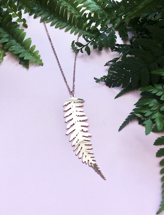 Paproć - różowe złoto / Rose Gold Fern leaf BOSKE