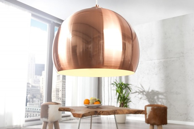 lampy wiszące Lampa wisząca Sun Miedź Kula 30cm