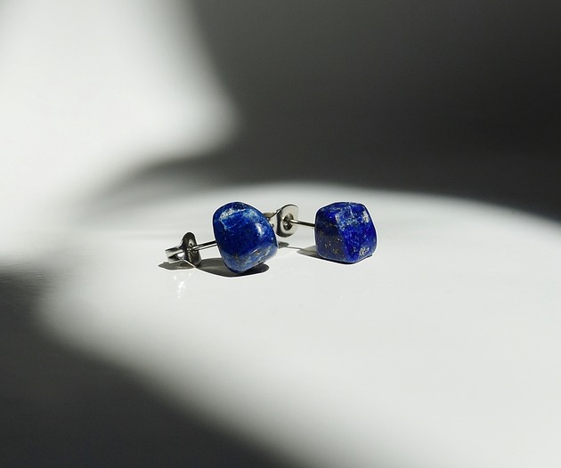 kolczyki z kamieniami Lapis lazuli - kolczyki sztyfty