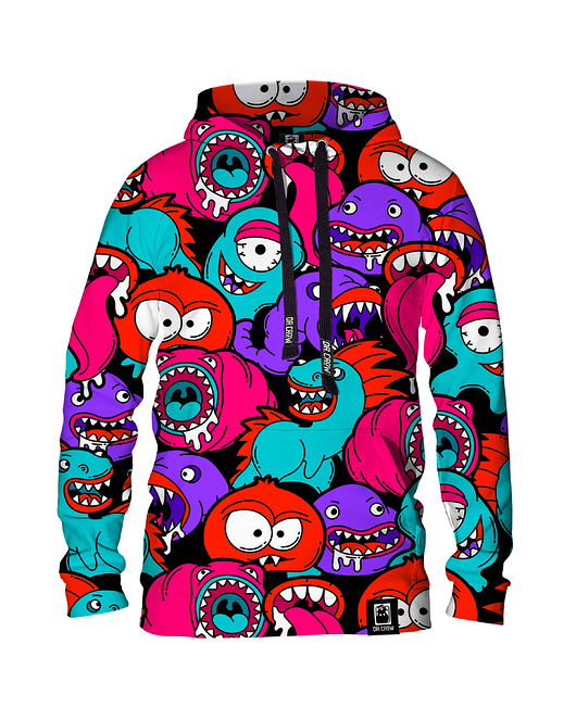 bluzy męskie Męska Bluza z kapturem DR.CROW Colorful Monsters