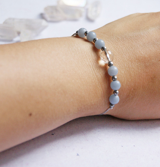 bransoletki z kamieni naturalnych Amulet - ANGELIT, KRYSZTAŁ górski