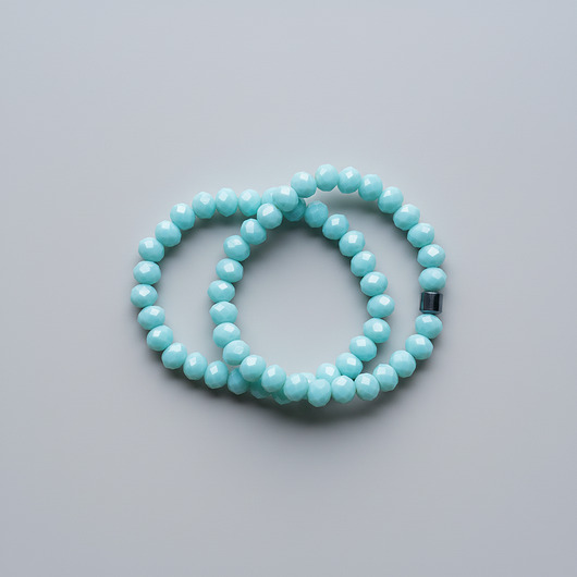 bransoletki ze szkła Miętowy zestaw bransoletek