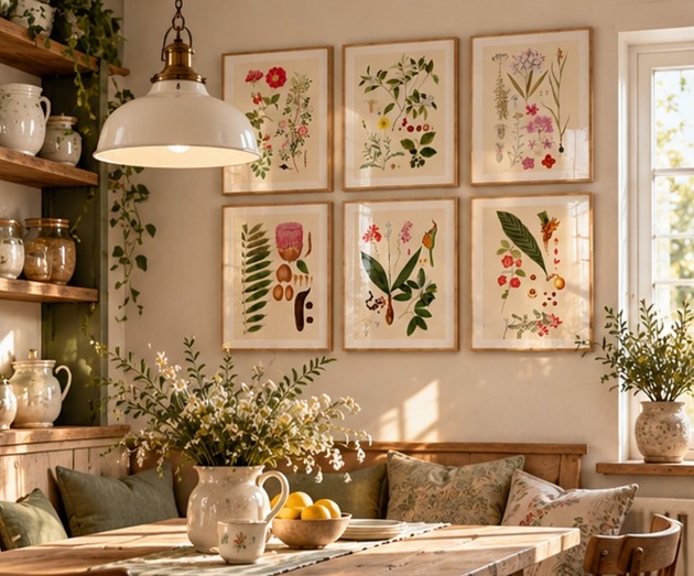 grafiki i ilustracje Ilustracje botaniczne vintage grafiki kwiaty do kuchni