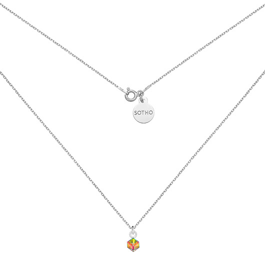 srebrne naszyjniki Naszyjnik z kryształkiem SWAROVSKI CRYSTAL