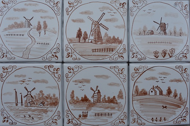kafle i panele Zestaw kafle holenderskie ręcznie malowane kafle płytki delft