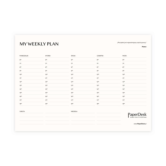 kalendarze i plannery Tygodniowy planner z cytatami - harmonogram