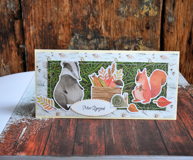 kartki scrapbooking Kartka ze zwierzątkami