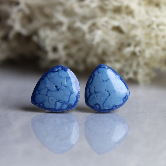 kolczyki ceramiczne PEBBLE/stal chirurgiczna/