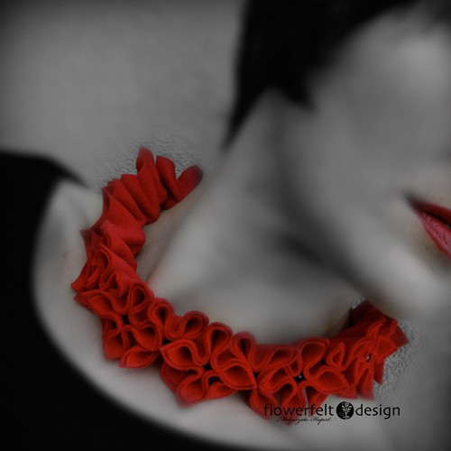 Desire- Red FlowerFelt Design