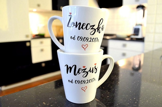 Kubki Ślubne Latte Żoneczka/Mężuś FarrowDesign