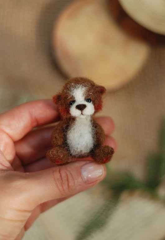 misie i maskotki Miś Miniaturka- Brąz