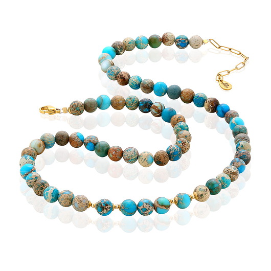 korale Naszyjnik z kamieni naturalnych - jaspis cesarski